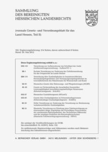 GVBL 2 - Gesetz- Und Verordnungsblatt Des Landes Hessen, Teil2 - Bernecker